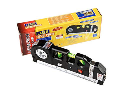 HONGCI Multipurpose Laser Level with 8ft/250cm Standard Metric Tape Ruler,Spirit Level Laser,Measuring Tape,Good for Hang Photos,Install Shelves,Lay Floors,Hang Wallpaper