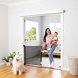 Retractable Baby Gate Perma Child Safety 33' Tall x 71” Wide, Mesh, for Stairs, Doorways, Dogs, Pets, Indoor, Outdoor, One-Handed Operation, Locking, Easy Install, Hardware Mount, Black