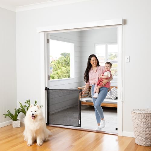 Retractable Baby Gate Perma Child Safety 33″ Tall x 71” Wide, Mesh, for Stairs, Doorways, Dogs, Pets, Indoor, Outdoor, One-Handed Operation, Locking, Easy Install, Hardware Mount, Black Retractable Baby Gate Perma Child Safety 33″ Tall x 71” Wide, Mesh, for Stairs, Doorways, Dogs, Pets, Indoor, Outdoor, One-Handed Operation, Locking, Easy Install, Hardware Mount, Black