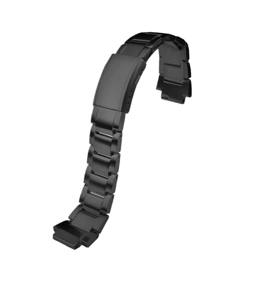 Ajuste de liberación rápida for Casio Fit for G-SHOCK GST-B200 Correa reloj acero inoxidable Hebilla plegable Pulsera metal for hombres Boca convexa 24x16 mm