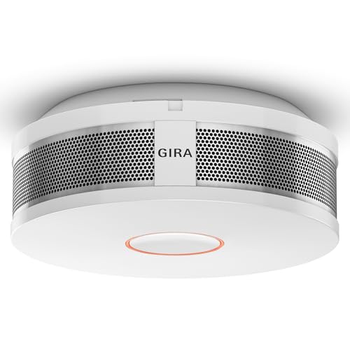 Gira Rauchnmelder Dual Q 233602 weiß I vernetzbar über Funk und Draht I Brandmelder mit Thermosensor I Feuermelder mit Batterie 10 Jahre I Rauchwarnmelder DIN 14604 I Q-Label geprüft IP30