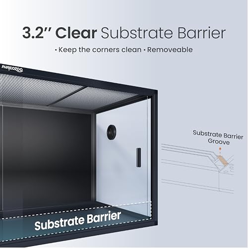 Image of Phailozoo 120 Gallon Bearded Dragon Tank,48 inch x 24 inch x 24 inch Reptile Tank with Sliding Door Top Screen Ventilation, Front Opening Reptile Enclosure for Easy Maintenance