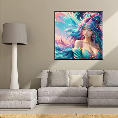 Kit Complet DIY Diamant Painting Beauté colorée, idée cadeau originale pour adulte