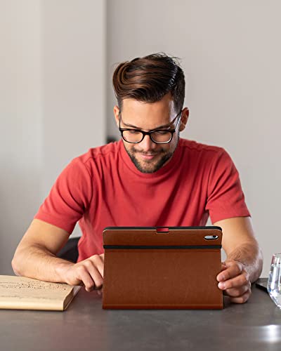 Dtto For New Ipad Air 5Th/4Th Generation Case 2022/2020 With Pencil Holder, Premium Leather Business Folio Stand Cover [2Nd Pencil Charging] - Multiple Viewing Angles For Ipad Air 10.9", Dark Brown #TOP6