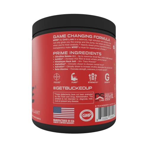 Bucked Up - Woke - HIGH STIM Pre Workout - Best Tasting - Focus Nootropic, Pump, Strength and Growth, 30 Servings (Strawberry Kiwi) - Image 5