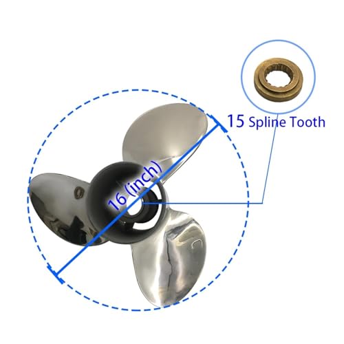 Image of Boat Propeller 16X18.5 for 150-300HP Steel 15 Tooth Splines