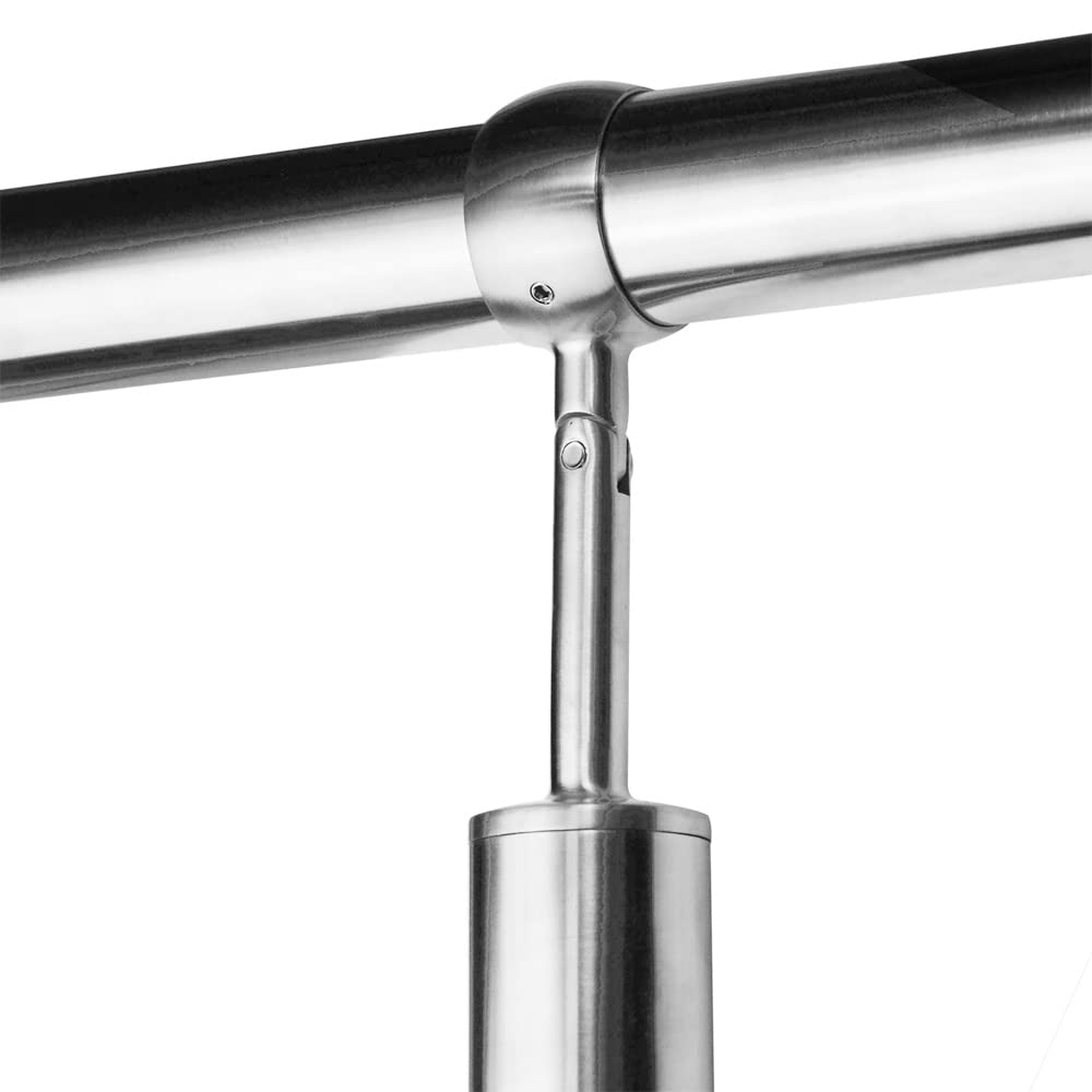 Edelstahl Handlauf Treppengeländer Geländer für Treppe Treppen mit Wandhalter seitliche Montage Wand Halterung Auswahl Länge mit Montagematerial Handläufe V2Aox, Länge:100 cm