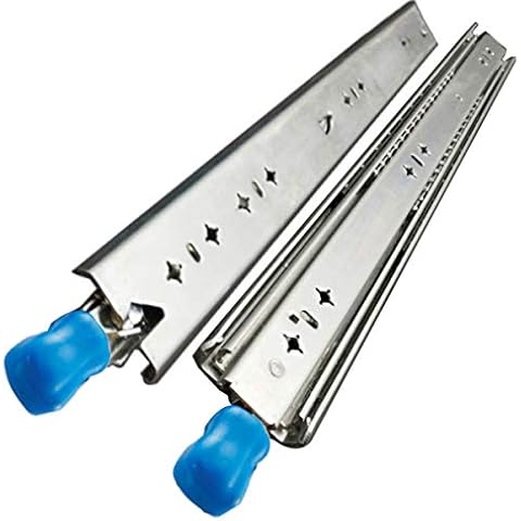 VADANIA 1000mm Heavy Duty Drawer Runners with Lock #VD2053 1 Pair, Max Load 120kg, Side Mount Full Extension Ball Bearing, Industrial Locking Drawer Slides for Shelf, Van, Truck RV Siding Out Storage Cover