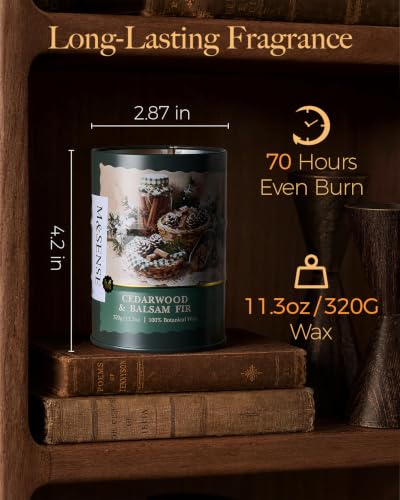 Image of M&SENSE Cedarwood Balsam Fir Scented Soy Candles, 11.3 oz
