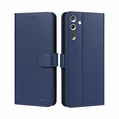 Image of AIBEX Shock Proof Flip Compatible for Samsung Galaxy M36 5G / Samsung Galaxy F36 5G Flip Cover Leather Finish | Inside TPU with Card Pockets | Wallet Stand | Complete Protection Flip Case - Blue