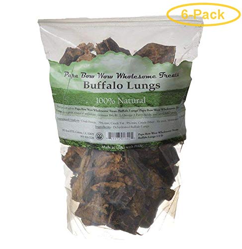 Papa Bow Wow Buffalo Lungs 0.5 lb - Pack of 6