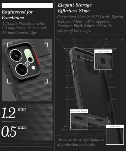 Image of WOW IMAGINE Silicone Back Cover for Oppo Reno 14 5G with Hexa Cube Design (Black)
