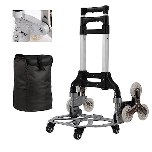 Carro for Subir escaleras Todo Terreno, Carro de Carretilla Plegable Pesado for Saco de Mano, Carro de Carretilla, Carro de Compras de Viaje portátil for el hogar(E)