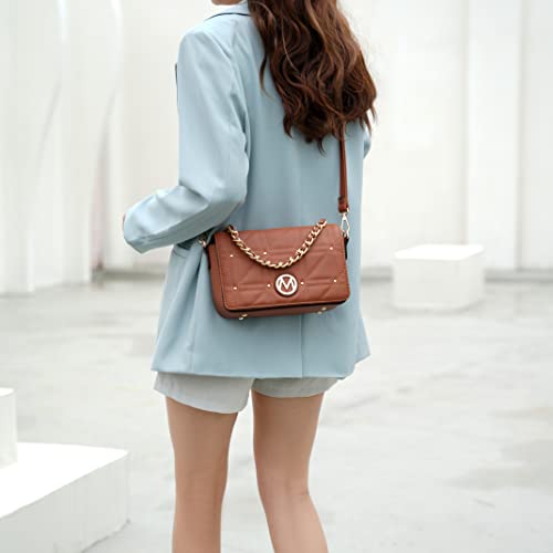 MKF Collection Crossbody Handbag for Women, Vegan Leather Shoulder bag Fashion Messenger Purse4