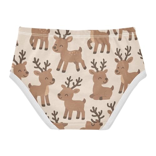 Girls' Organic Cotton Panties Organic Cotton Toddler Underwear for Toddlers Reindeer Pattern2