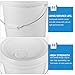 LIFKOME 2 Gallon White Hdpe Paint Bucket with Lid, 10 Liter Handheld Multi-Functional Storage Container for Paint and Chemical Use, White Metal Handle with Spout for Tool and Workshop