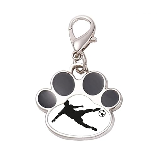 DIYthinker?Sports Outline Soccer Football Pet Tag Keychain Dog Cat ID