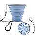 Collapsible Cup - Silicone Foldable Cup-Expandable Folding Drinking Cup -Reusable Portable Mugs Cup For Travel, Camping, Hiking, Survival, Car, Picnic, Beach, Holiday Vacation, Outdoor Sports L Blue