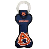 Pets First NCAA Auburn Tigers Dental Dog TUG Toy with Squeaker. Tough PET Toy for Healthy Fun, Teething & Cleaning Pets Teeth & Gum