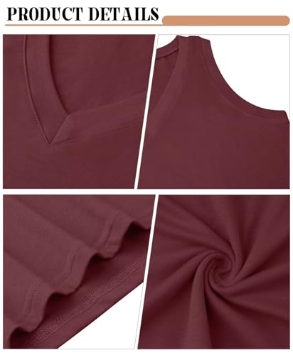 KKJ 2 Pack Womens Tank Tops Workout V Neck Tees Summer Sleeveless Loose Fit Casual Outfits Shirts Fall Fashion Clothes