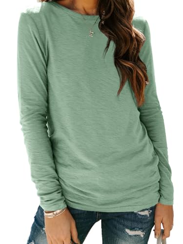 AUTOMET Women‘s Basic Long Sleeve Crewneck Shirts, Plus Size Winter & Spring Top, Casual Fall Tee...
