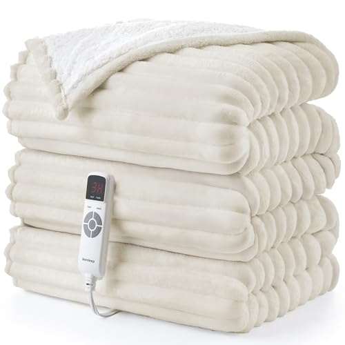 Hansleep Heated Blanket Electrci Blanket Throw, Heating Blanket with 9