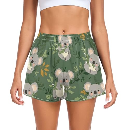 Women's Running Shorts Cute Koala Tropical Women's Athletic Shorts with Pockets XL 202b8275
