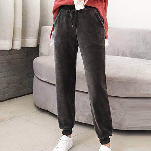 Warm Sweatpants For Womens Fleece Velvet Lined Winter Active Running Jogger Pants Plus Size Drawstring Soft Joggers Trousers #TOP6