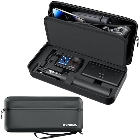 CYNOVA DJI Osmo Action Carrying Bag for DJI Action 5 Pro/DJI Action 4, PU Storage Protective Bag for DJI Osmo Action 5 Pro Adventure Combo Accessories/DJI Osmo Action 4 Adventure Combo Accessories Cover