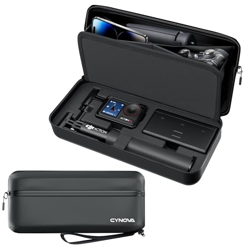 CYNOVA Osmo Action 5 Tragetasche für DJI Action 5 Pro Zubehör Schwarz Hard Shell Reisetasche für DJI Osmo Action 5 Pro Kompatibel mit OSMO Action 5/ Action 4/Action 3 Action Camera Zubehör
