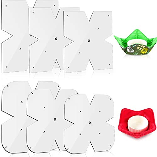 6 Pieces Bowl Cozy Template For Sewing 8 Inch 10 Inch 12 Inch Acrylic Bowl Wrap Sewing Pattern Template Bowl Batting Quilting Cutting Template Diy Craft Stencil Cut On Fold Template() #TOP5