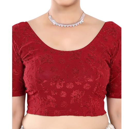 Image of Stay On Trend: Fashion Readymade Blouses for Women,Round Neckline Terry Jacquard Fabric.