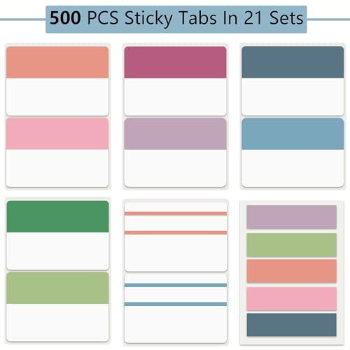 Image of ELII 500 PCS Book Tabs 2 Inch Sticky Index Tabs,Colored Page Markers | Repositionable Tags,Reading Tabs, Self Adhesive Tape Flags for Books, Binders, Notebook and File Folders,Safety Material