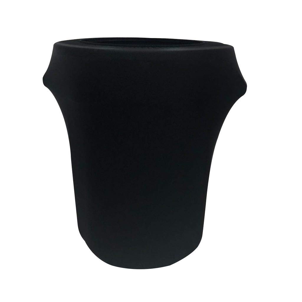 Spandex & Table Linens Black Spandex Stretch Trash Can Cover - Garbage Can Cover with Polyester/Spandex Blend - Machine Washable Trash Bin Covers - Garbage Can Covers for 32 Gallon Round Trash Cans