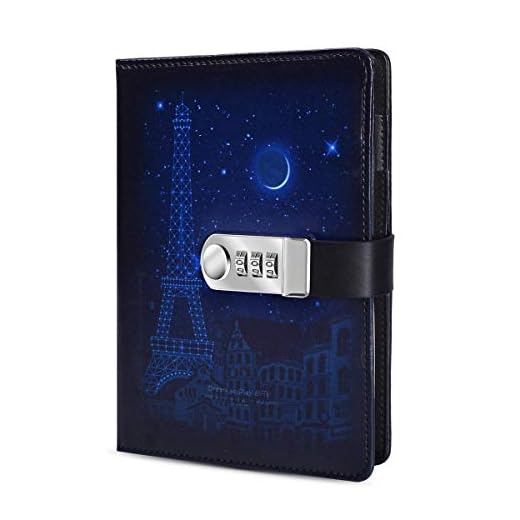 Starry Diary with Lock, A5 PU Leather Journal with Combination Lock Digital Password Notebook Combination Locking Journal Diary (Starry 3)