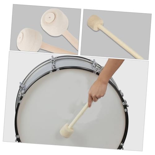 Kisangel 2 piezas de baquetas para bombo con cabeza de fieltro, para percusión profesional y batería miniatura 3