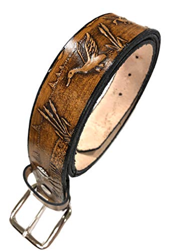 Duck Raccoon Design Handmade Mens Leather Belt Western Work Casual 1.5