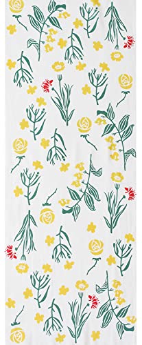 IKS 注染 手ぬぐい 日本製 34×88cm 花 「ボタニカル イエロー」 綿100% 総理生地 (切りっぱなし)