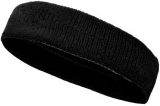 NASYA sports towel headband, forehead sweat band headband Black Black