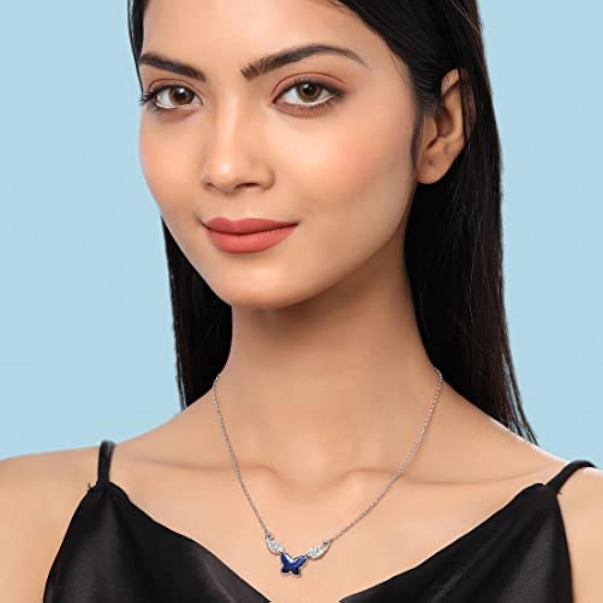 Butterfly Crystal Pendant Necklace for Women