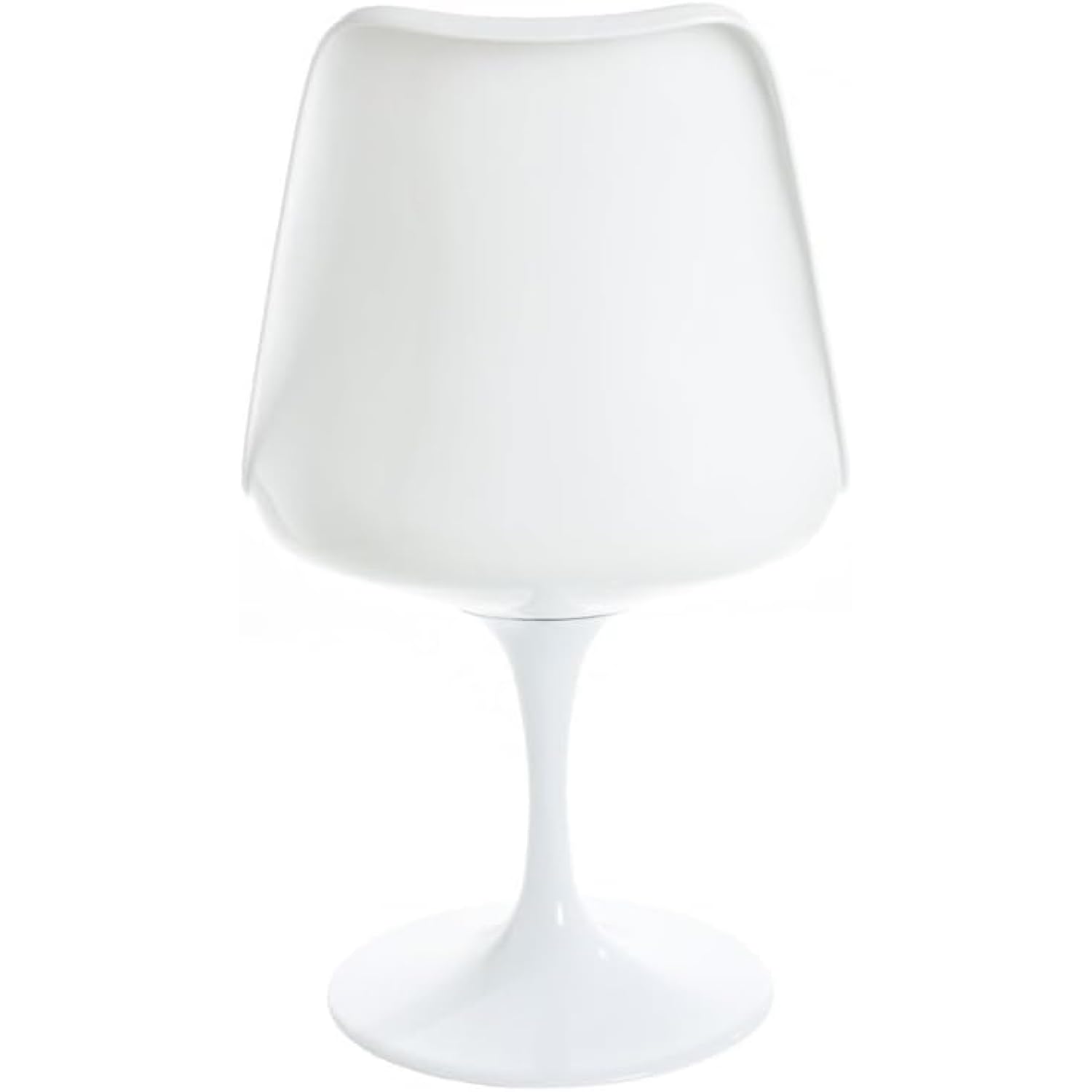 Fusion Living Sedia Lucida - Cuscino in PU - Sedie da Pranzo Moderne, da Cucina o da Ufficio - Bianco con Cuscino bianco