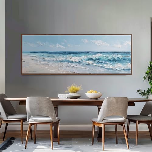 Tableau texturé vagues océaniques pour habiller un grand mur vide