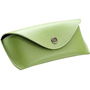 Alassio Étui à Lunettes en Cuir véritable Vert 16 x 7 x 4 cm