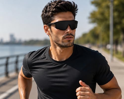 Image of Zynic Men's Stylish Sports Sunglasses For Unisex | UV400 Protection Classic Wrap Around Googles |Sports Shades for Driving,Cyclining Outdoor & Travel | Googles for man's