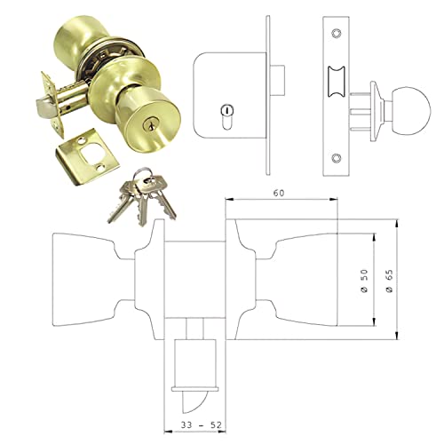 Tesa Assa Abloy 352050CM Juego De Pomos TULIPA Para Puertas Cromo Mate Función 20 TULIPA