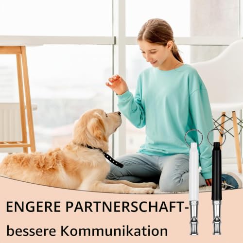 2-Stück Hundepfeife Rückruf,Lautlose Hundepfeife Hochfrequenz Lautlos,Erziehungshilfen für Hunde Pfeifen,Hundetraining Hundepfeifen,Hilfsmittel Pfeife Hund Rückruf,Ultraschall-Hundepfeife (3A)