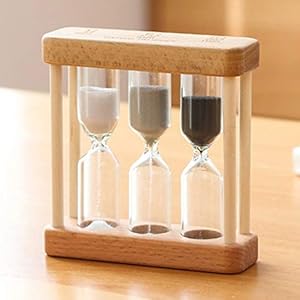 Creatieve 1/3/5 minuut houten zand glas zandloper timer klok woondecoratie cadeau voor kinderen eenvoudige stijl – zwart…