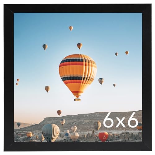 Image of JCJMY 6x6 Picture Frame Black for Wall Hanging or Tabletop, Wall Mounting Horizontally or Vertically, 6 x 6 Square Wall Gallery Poster Photo Frame with Shatter Resistant Plexiglass, Black