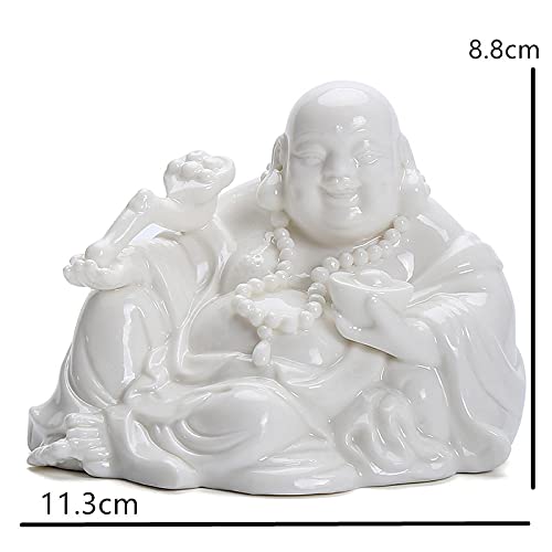 Buda Maitreya de porcelana blanca con acabado cerámico artesanal de lujo 7
