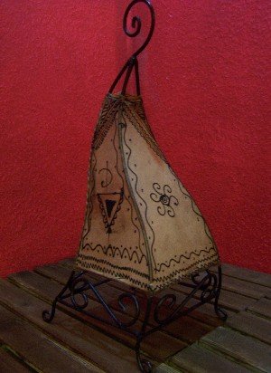 Orientalische Tischlampe Marrakesch 50cm Lederlampe Hennalampe Lampe | Marokkanische kleine Tischlampen aus Metall… – Bild 6